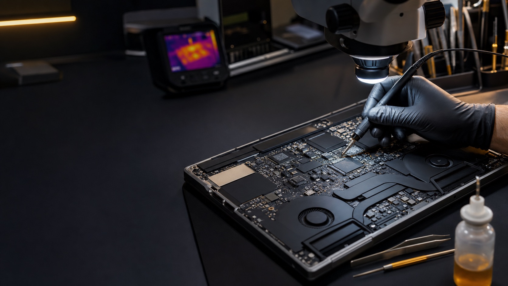 73inc technician diagnosing a current MacBook in Auckland