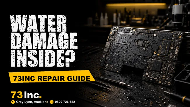 73inc blog image for Water Damage MacBook Logic Board: What Actually Happens and How to Fix It